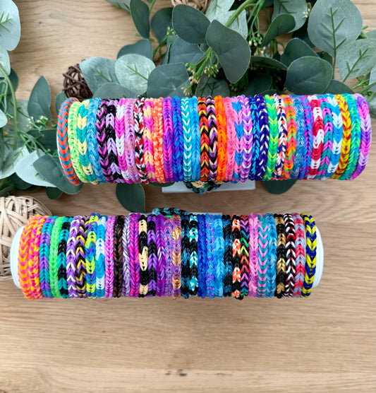 Fishtail Rubber Band Bracelets - Party Favors 25 Pack
