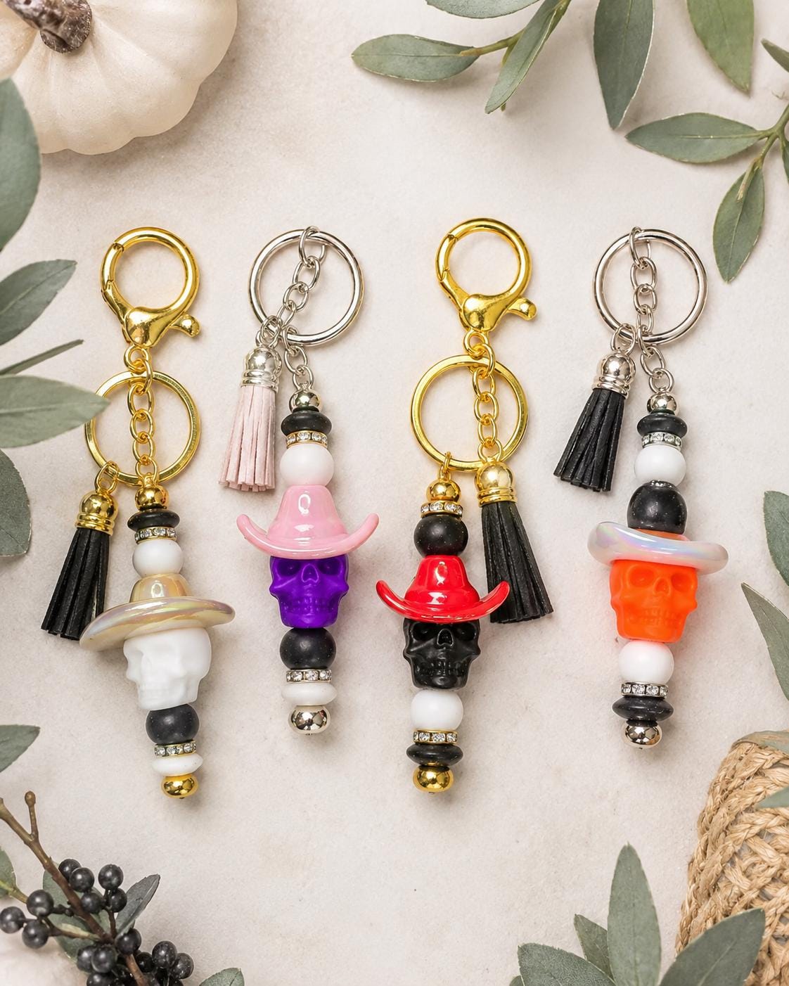 Skeleton Cowboy Keychain