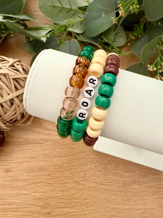 Stackable Wild Animal Bracelets – Beaded Stretchy Jungle Animal Jewelry Set
