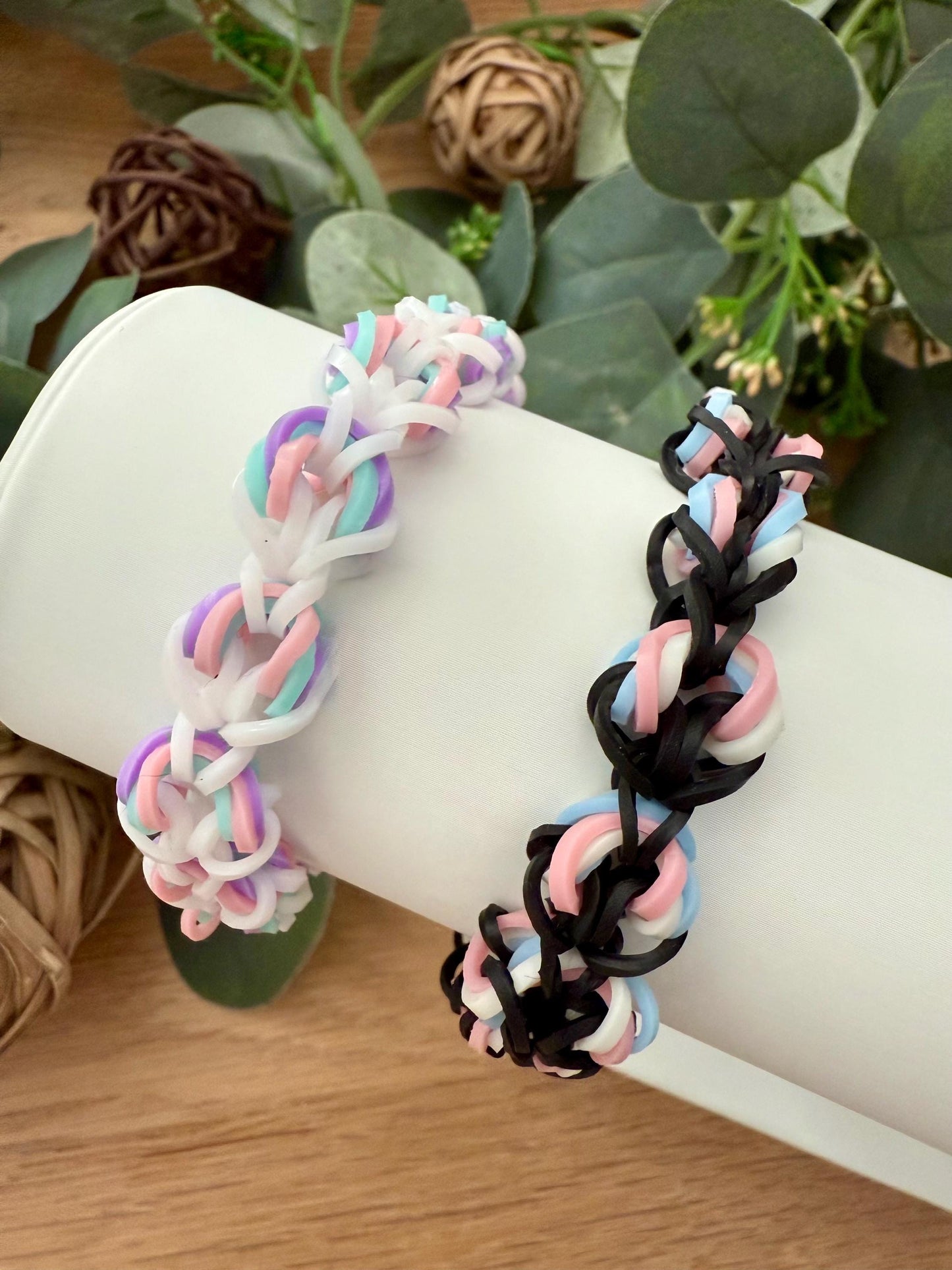 Pastel Rainbow Bracelets – Handmade Friendship Bracelets 2-Pack With Unique Patterns