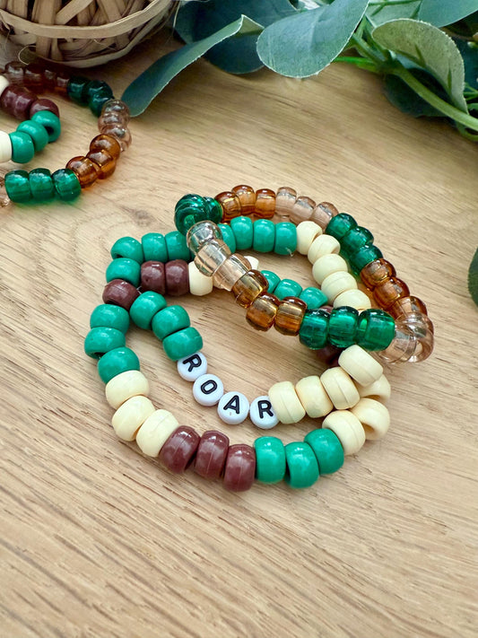 Stackable Wild Animal Bracelets – Beaded Stretchy Jungle Animal Jewelry Set