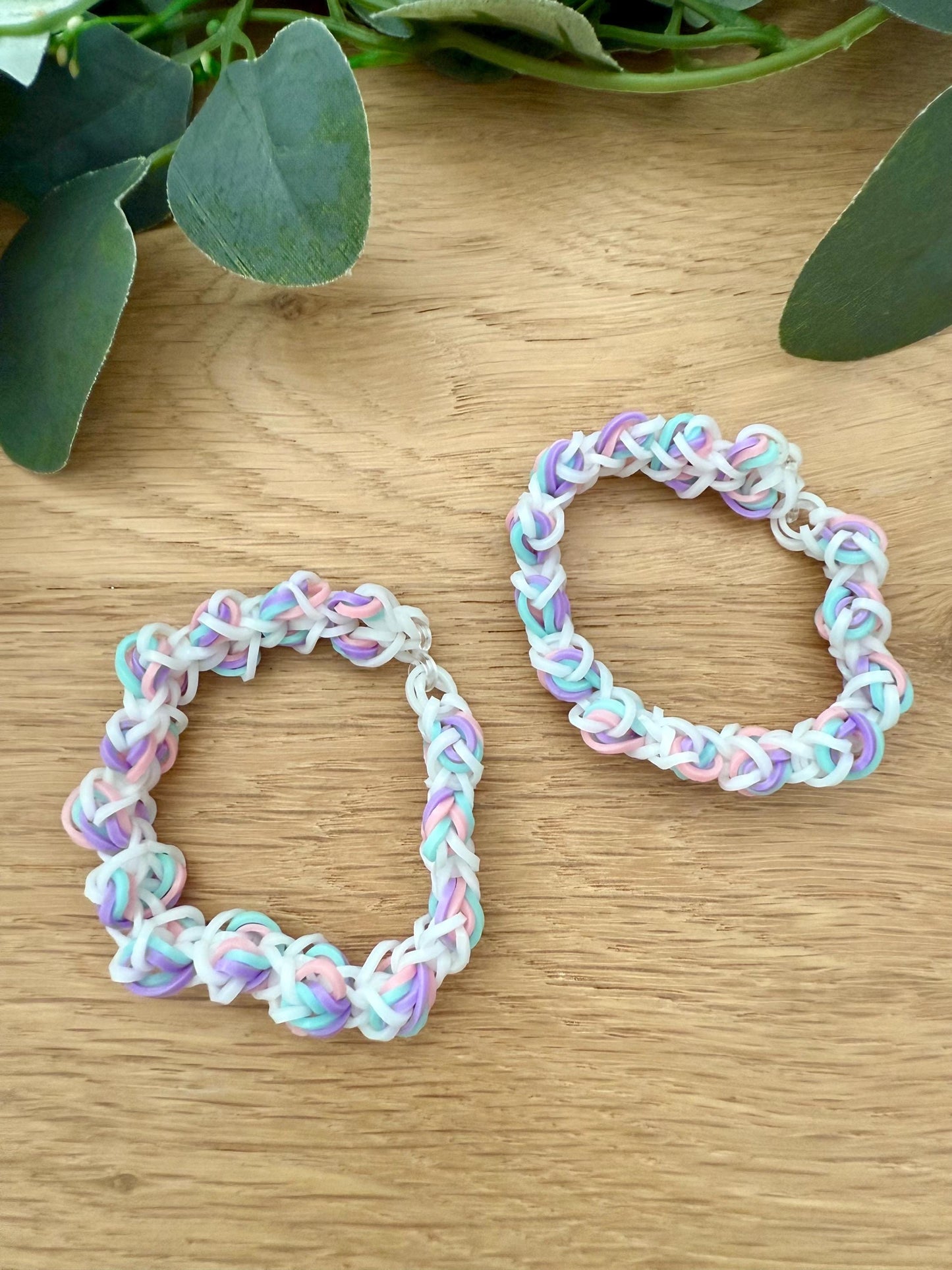 Pastel Rainbow Bracelets – Handmade Friendship Bracelets 2-Pack With Unique Patterns