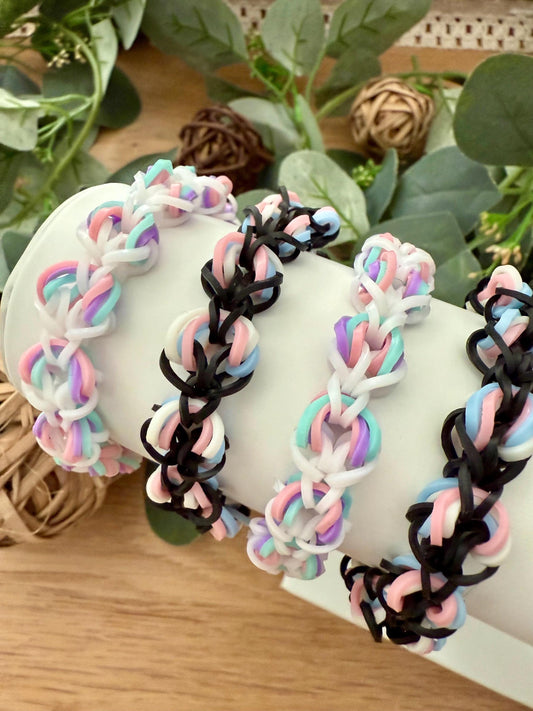 Pastel Rainbow Bracelets – Handmade Friendship Bracelets 2-Pack With Unique Patterns