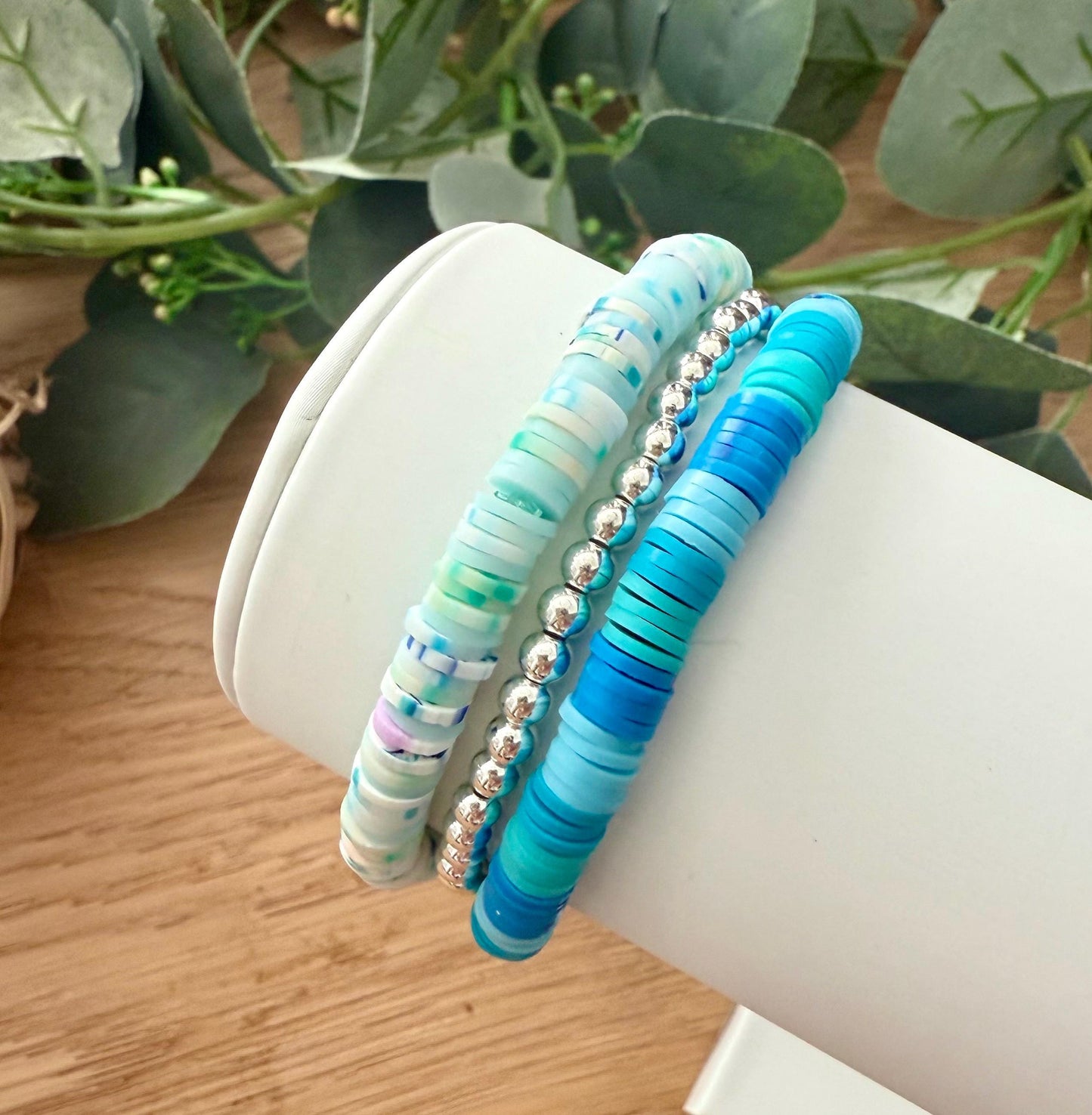 Heishi Bead Bracelets – Clay Bead Bracelet Stack Set | Ocean Theme Jewelry