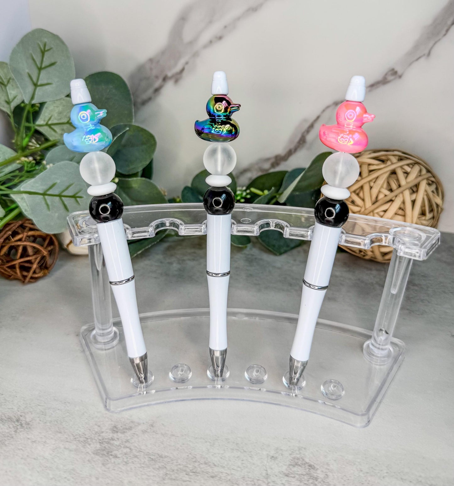 Duck Bead Pens - Cute Desk Pens With Whimsical Acrylic Bead Charms