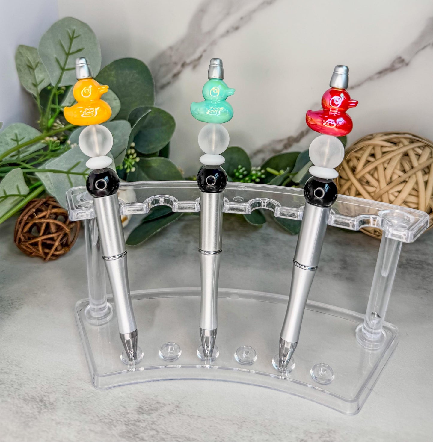 Duck Bead Pens - Cute Desk Pens With Whimsical Acrylic Bead Charms