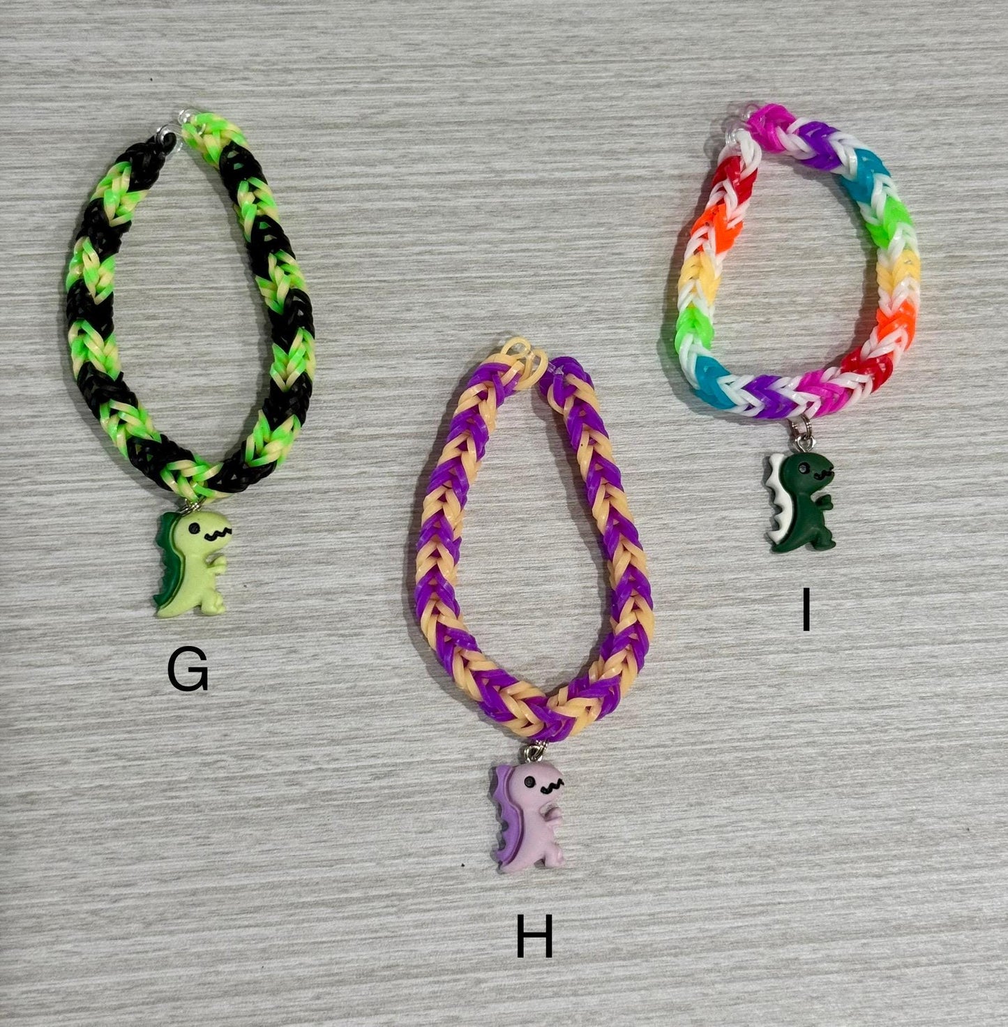 Dinosaur Charm Bracelet – Colorful Stretchy Fishtail Design Handmade Jewelry Gift