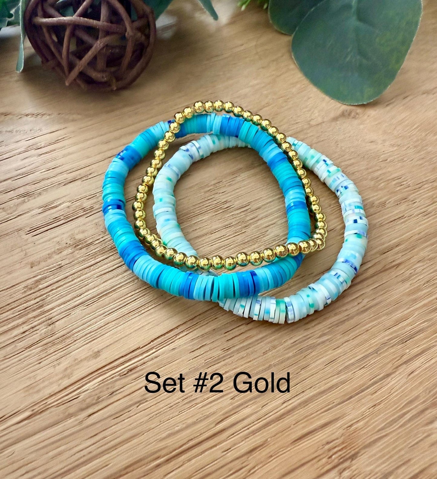 Heishi Bead Bracelets – Clay Bead Bracelet Stack Set | Ocean Theme Jewelry
