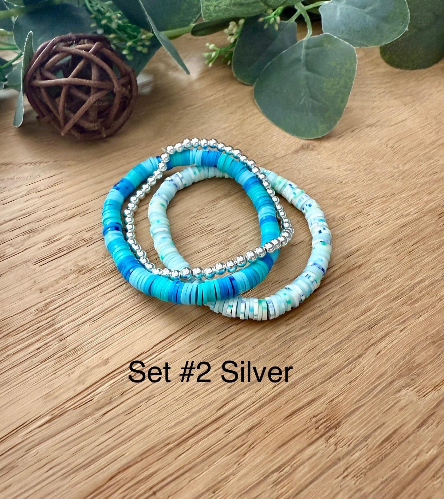 Heishi Bead Bracelets – Clay Bead Bracelet Stack Set | Ocean Theme Jewelry