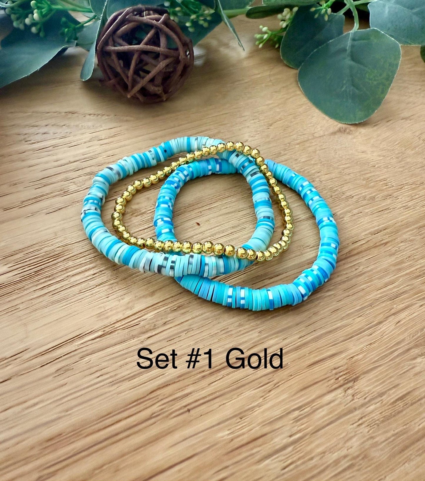 Heishi Bead Bracelets – Clay Bead Bracelet Stack Set | Ocean Theme Jewelry