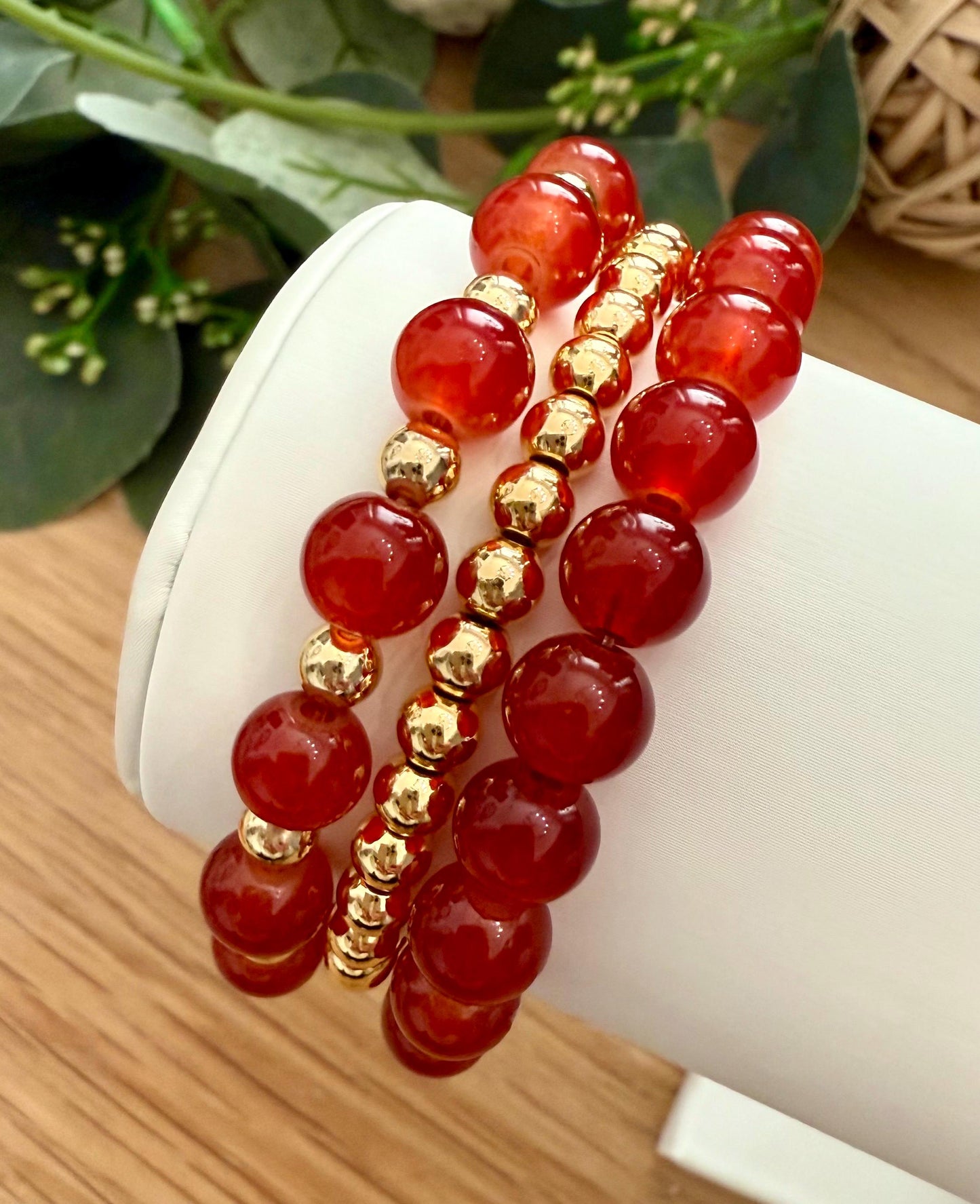 Autumn Glass Bracelet – Handmade Beaded Bracelets with 14k Gold Filled Spacers