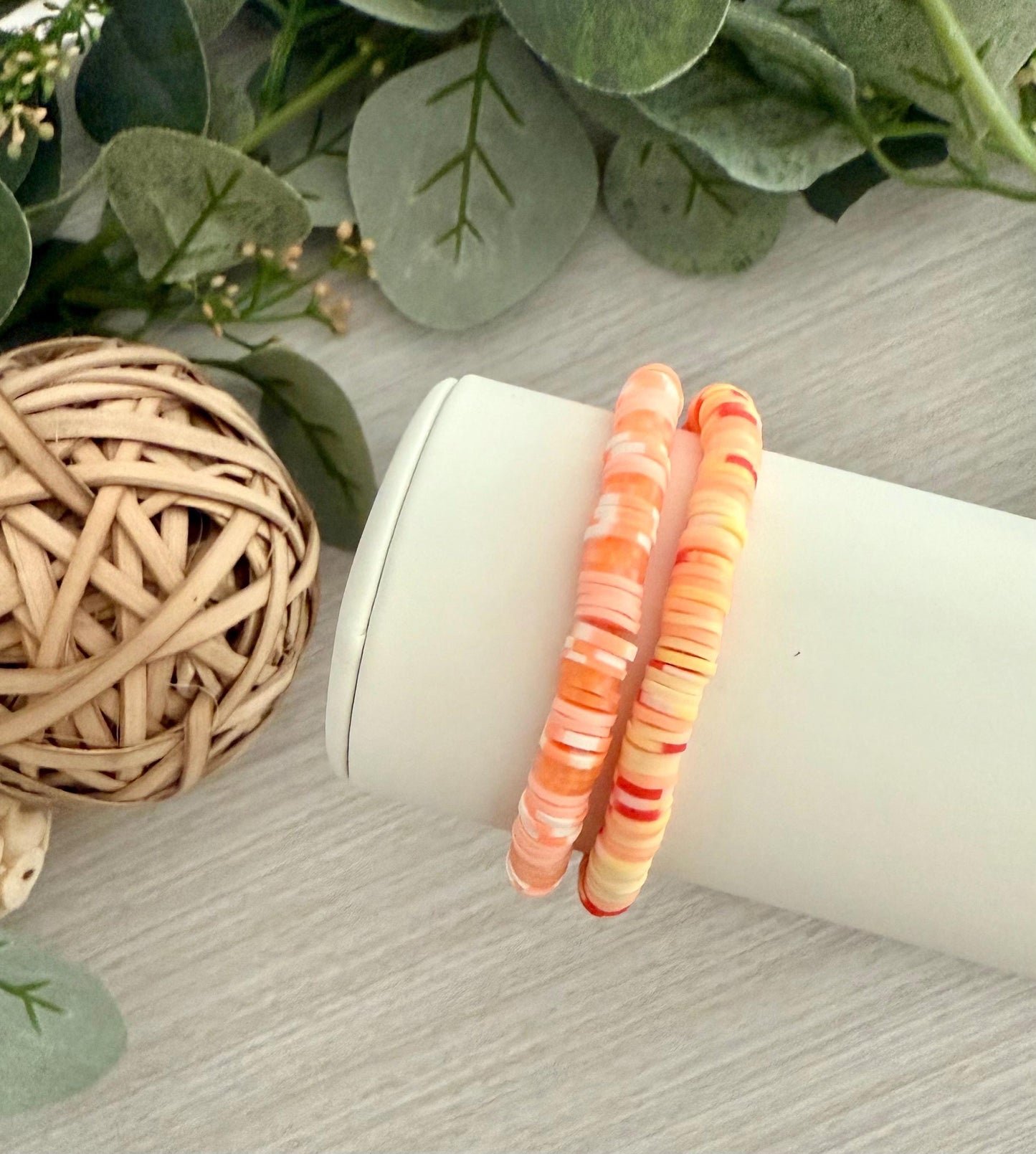 Sunshine Style: Vibrant Heishi Bead Bracelet Set