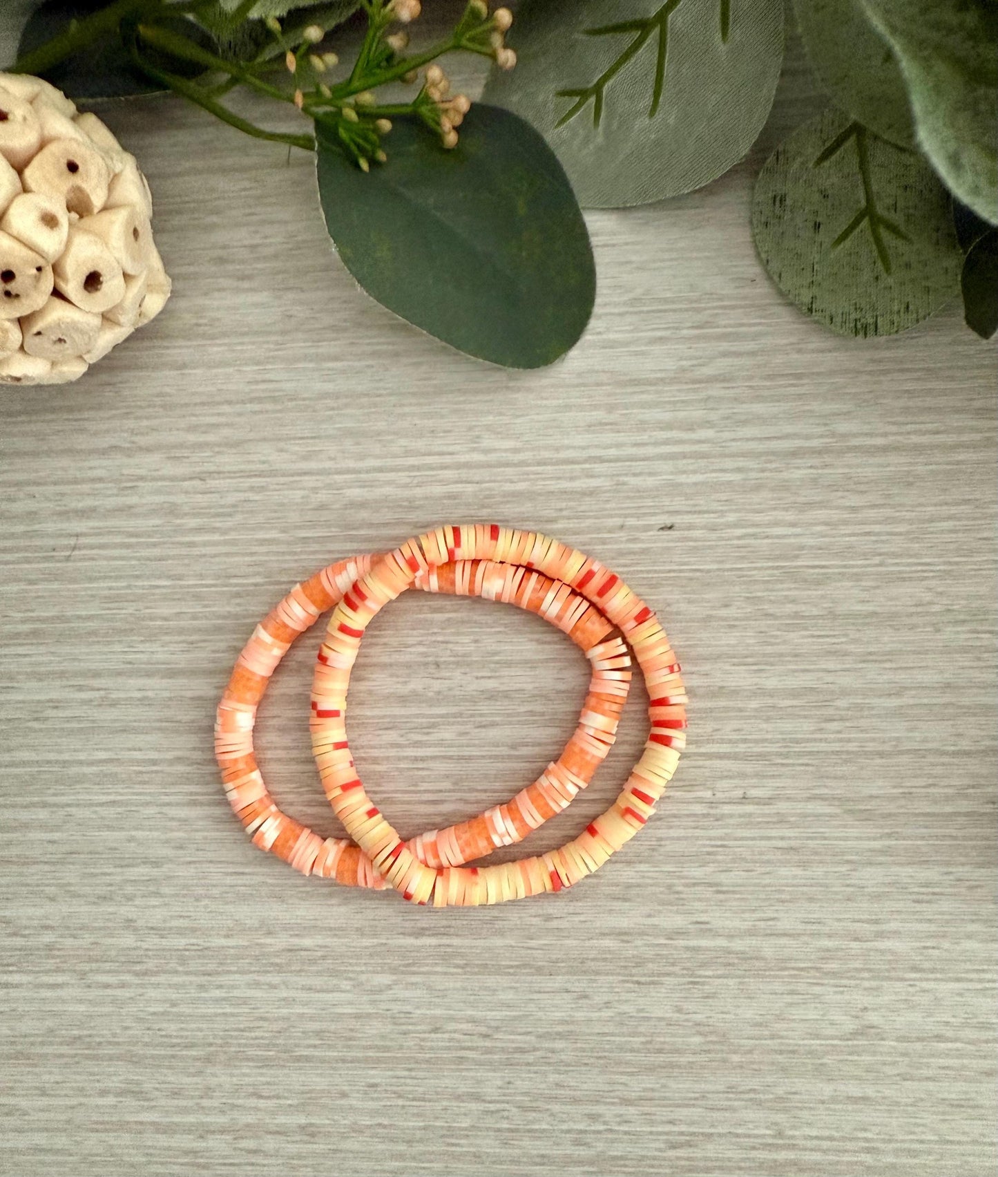 Sunshine Style: Vibrant Heishi Bead Bracelet Set