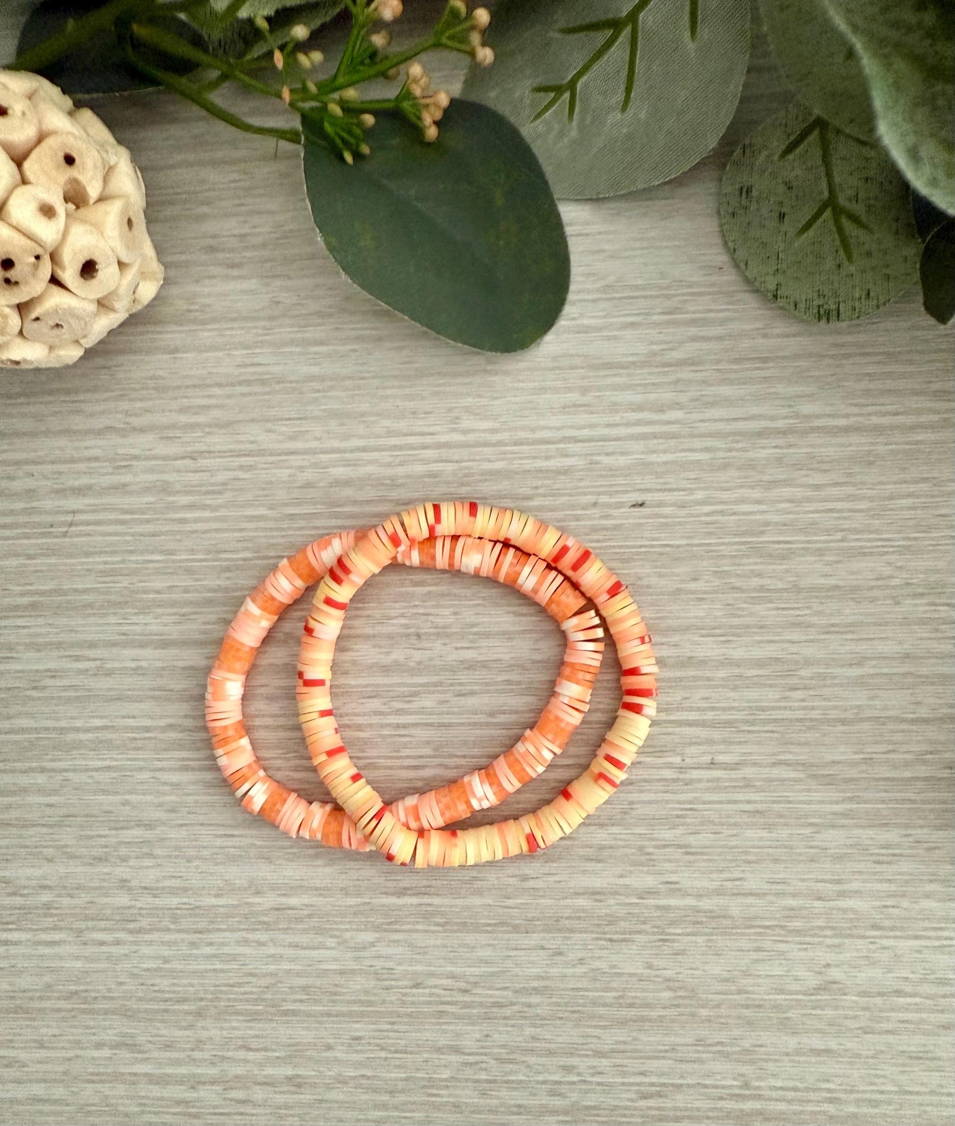 Sunshine Style: Vibrant Heishi Bead Bracelet Set