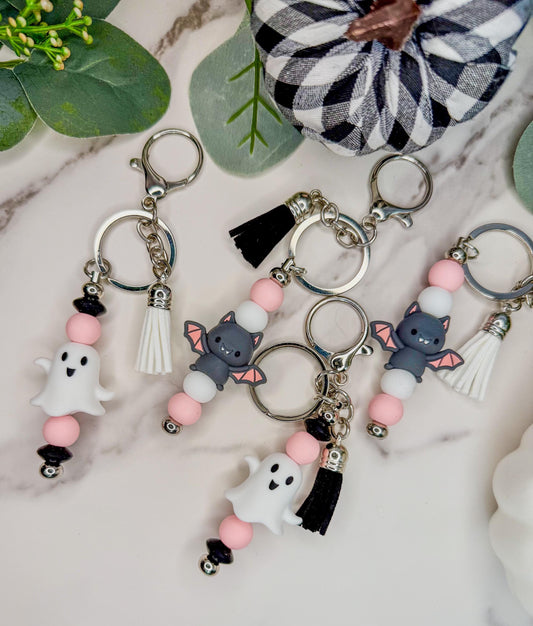 Spooky Chic - Ghost and Bat Keychains for Ghostly Glam!