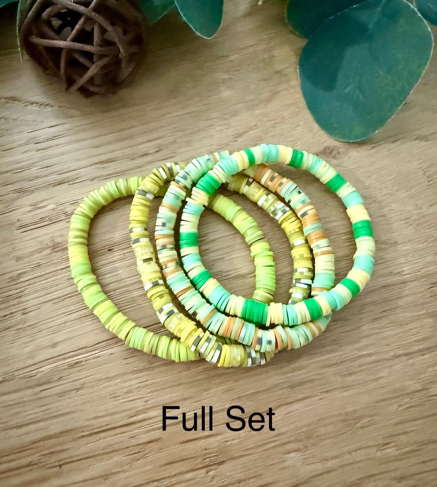 Trendy Clay Stretch Anklets: Safari Style Bracelet Set