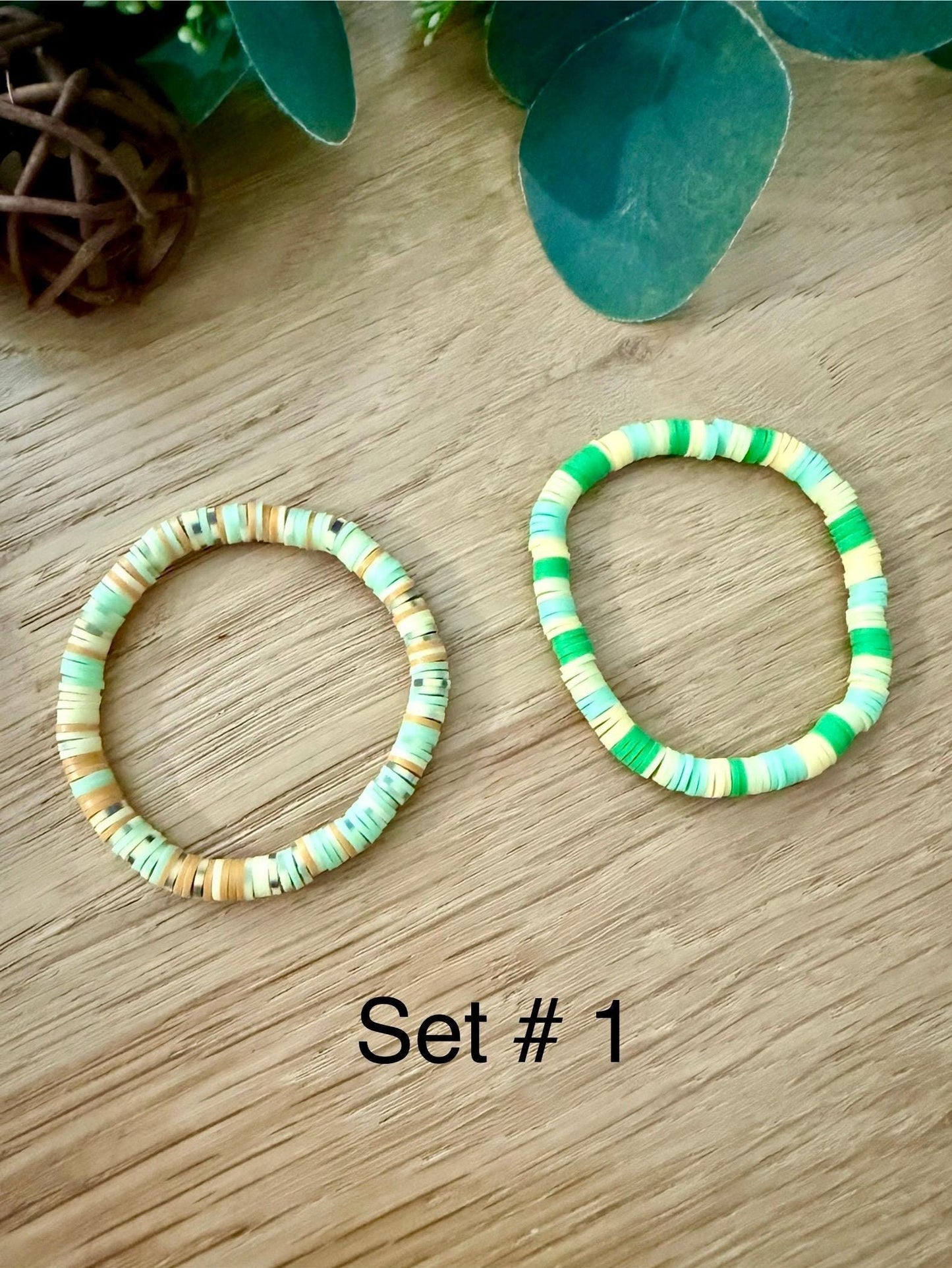 Trendy Clay Stretch Anklets: Safari Style Bracelet Set