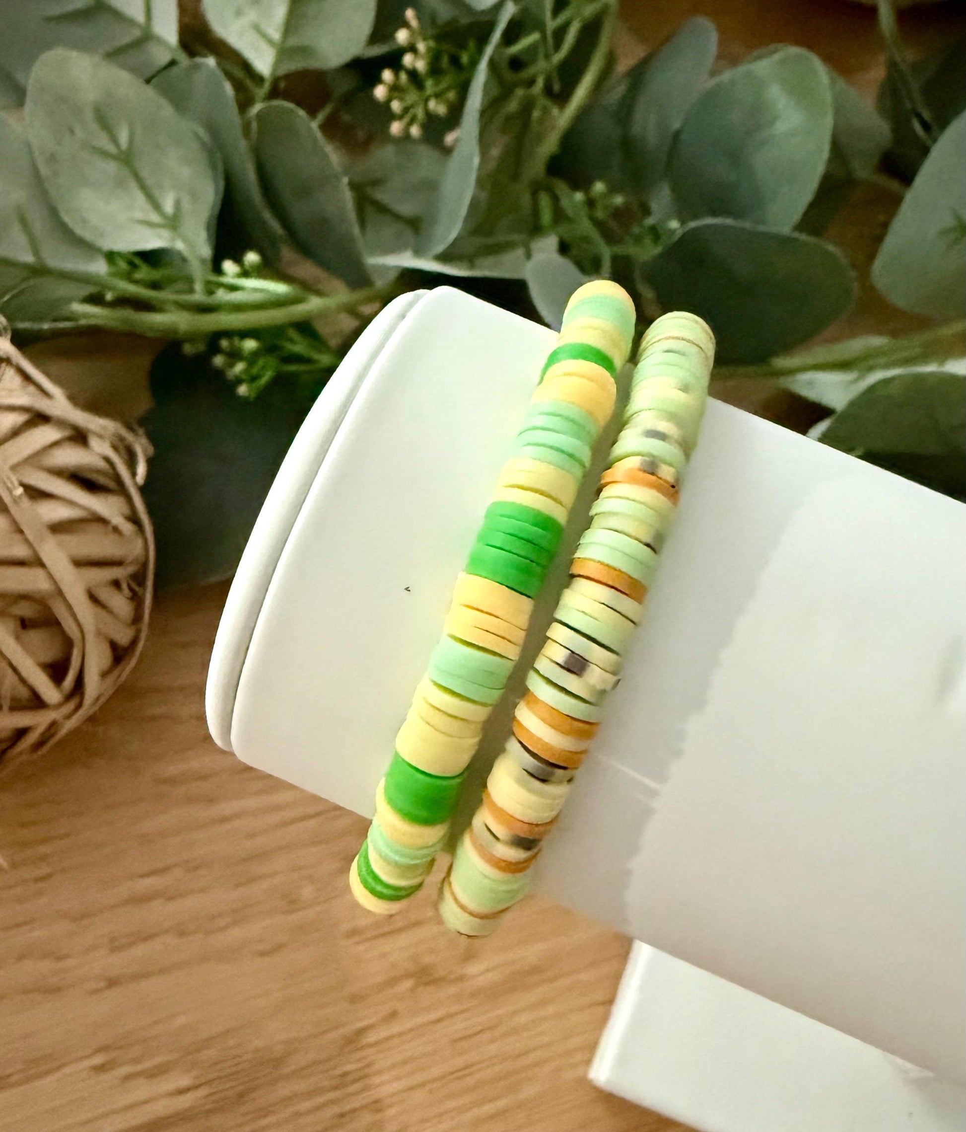 Trendy Clay Stretch Anklets: Safari Style Bracelet Set