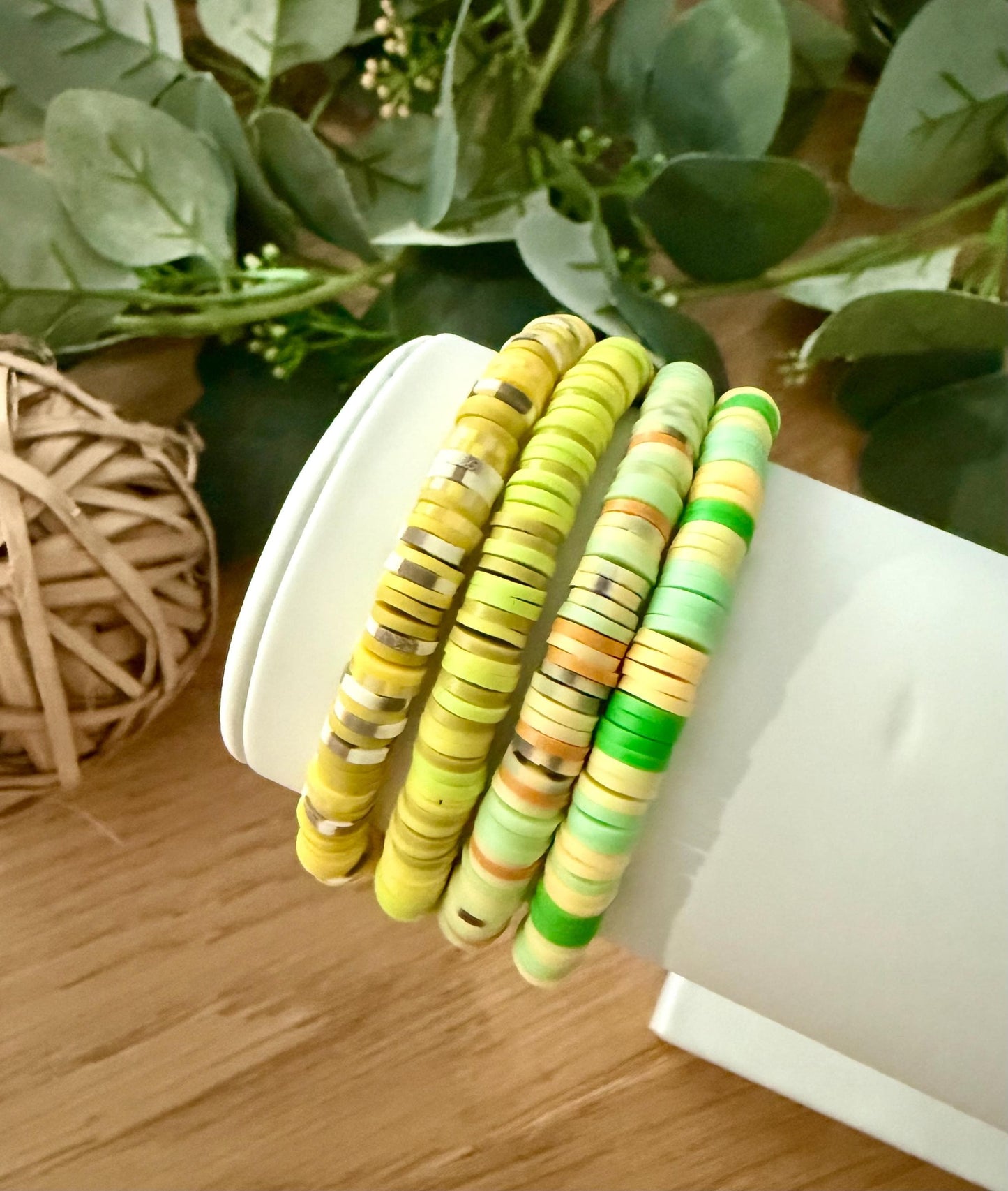 Trendy Clay Stretch Anklets: Safari Style Bracelet Set