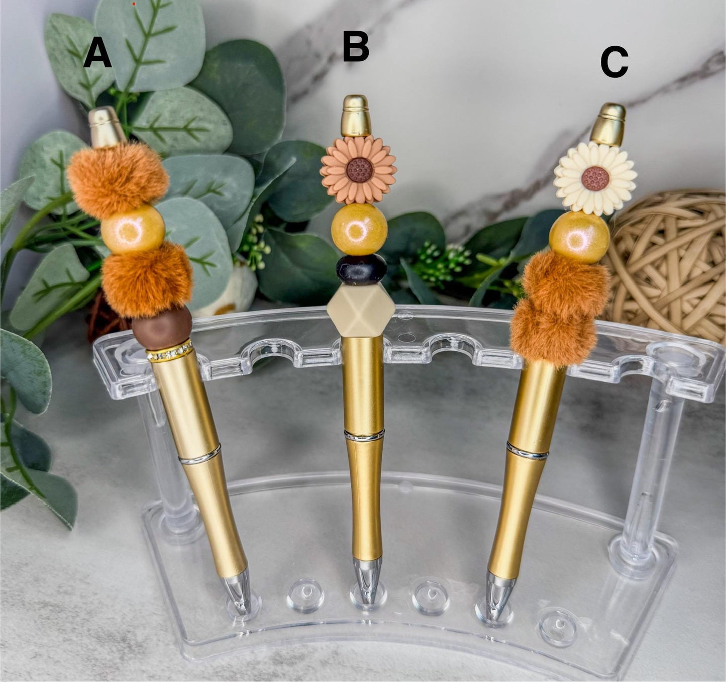 Flower Power Pens - Quirky Bead Pens With Gemstone Style & Vibrant Floral Flair