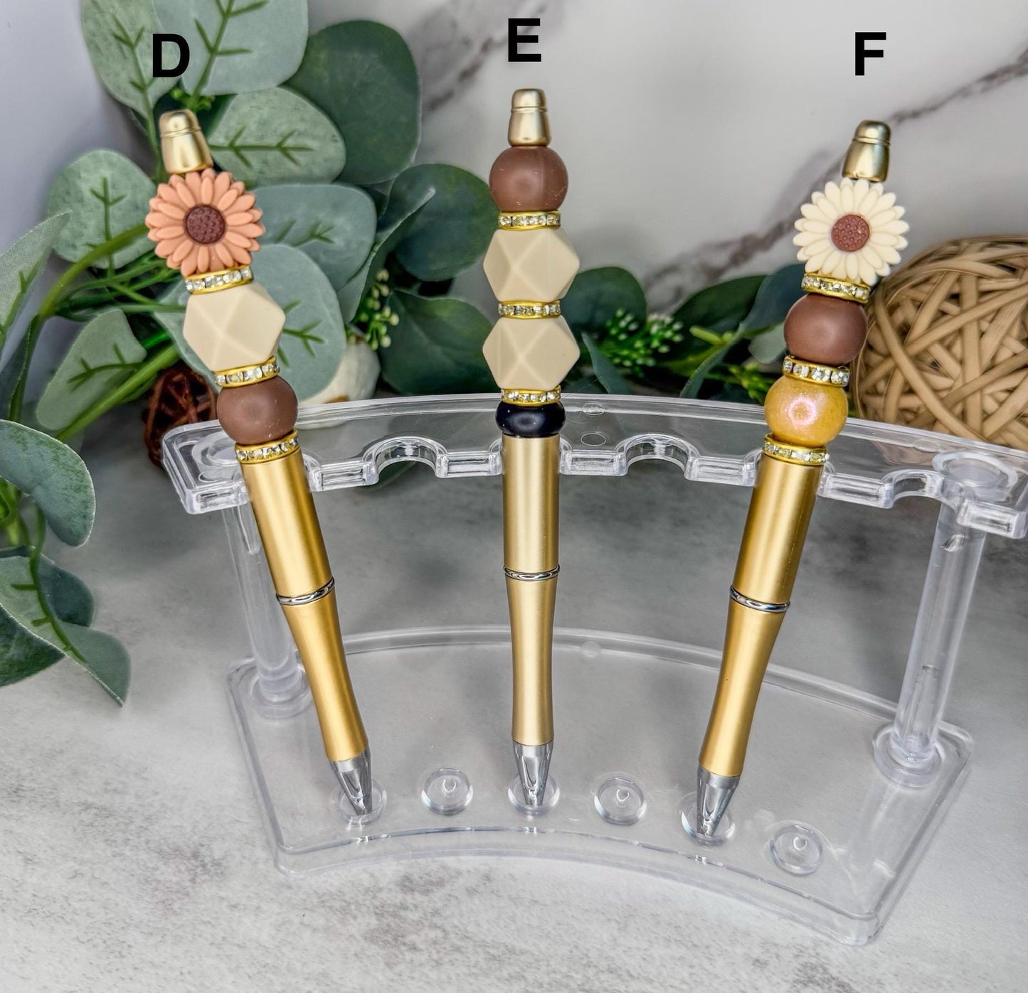 Flower Power Pens - Quirky Bead Pens With Gemstone Style & Vibrant Floral Flair