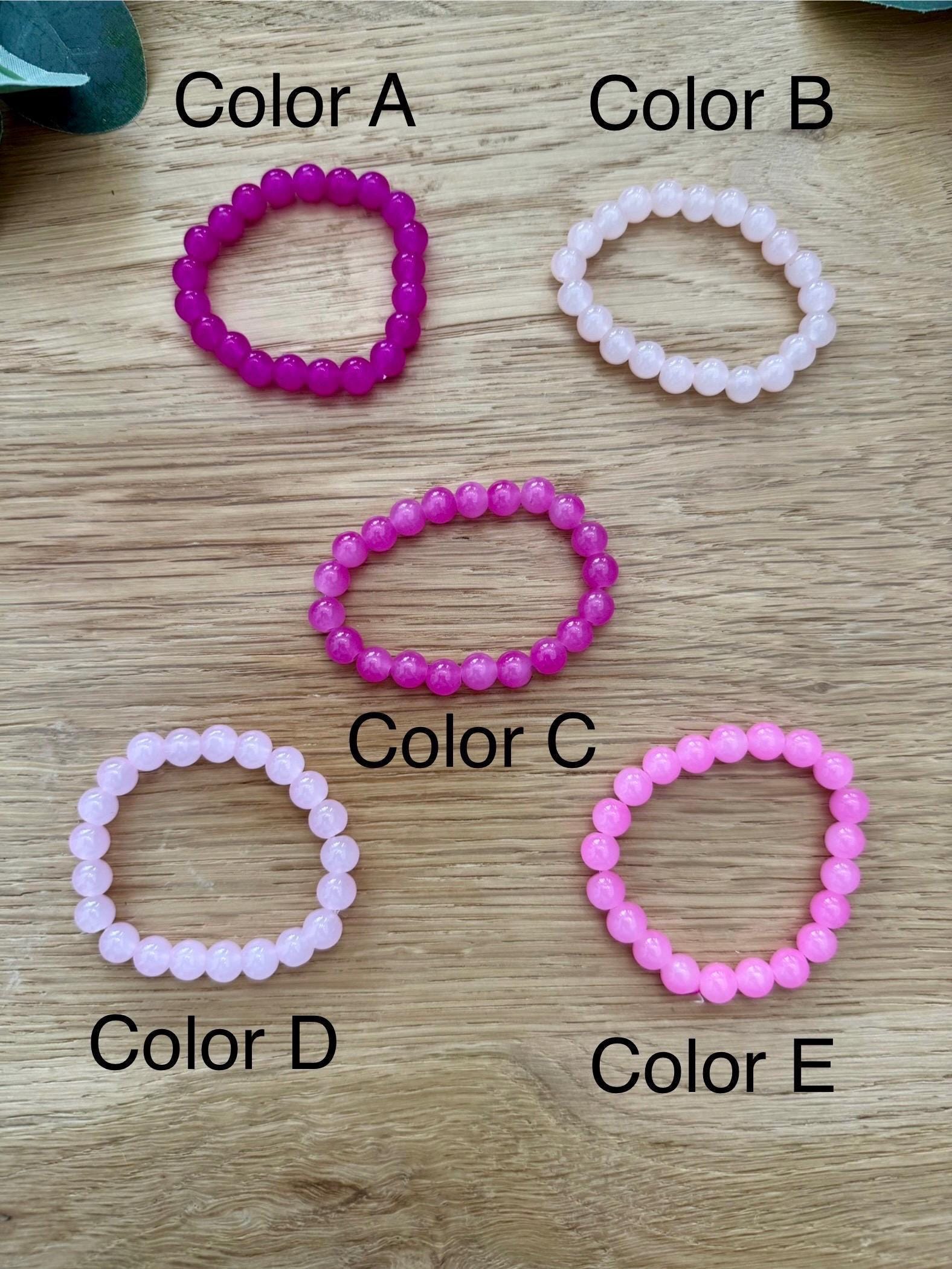 Pink Glass Beaded Bracelet: 14k Gold Filled Spacers, Handmade Stacking Jewelry