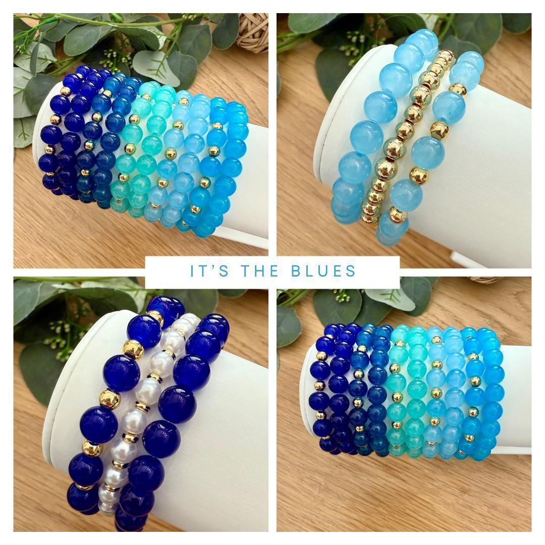 Grab Your Perfect Fit: “It’s the Blues” Glass Bracelets - Collection - Various Styles and Designs