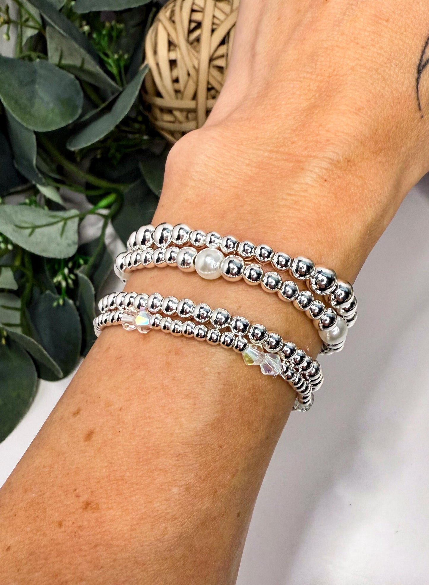 Sterling Silver (925) Filled Stacking Bracelets: Adjustable Sizes
