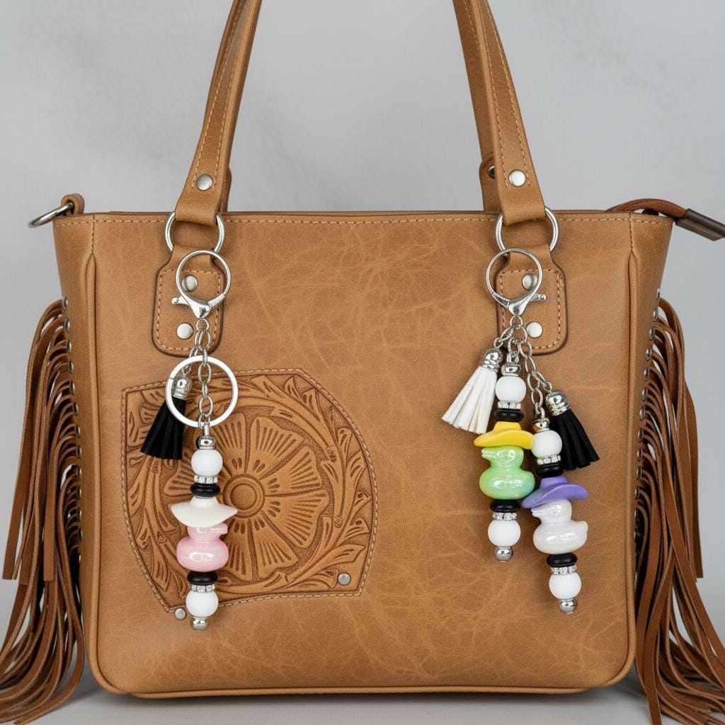 Dazzling Duck Keychain with Cowboy Hat: Funky Fun!