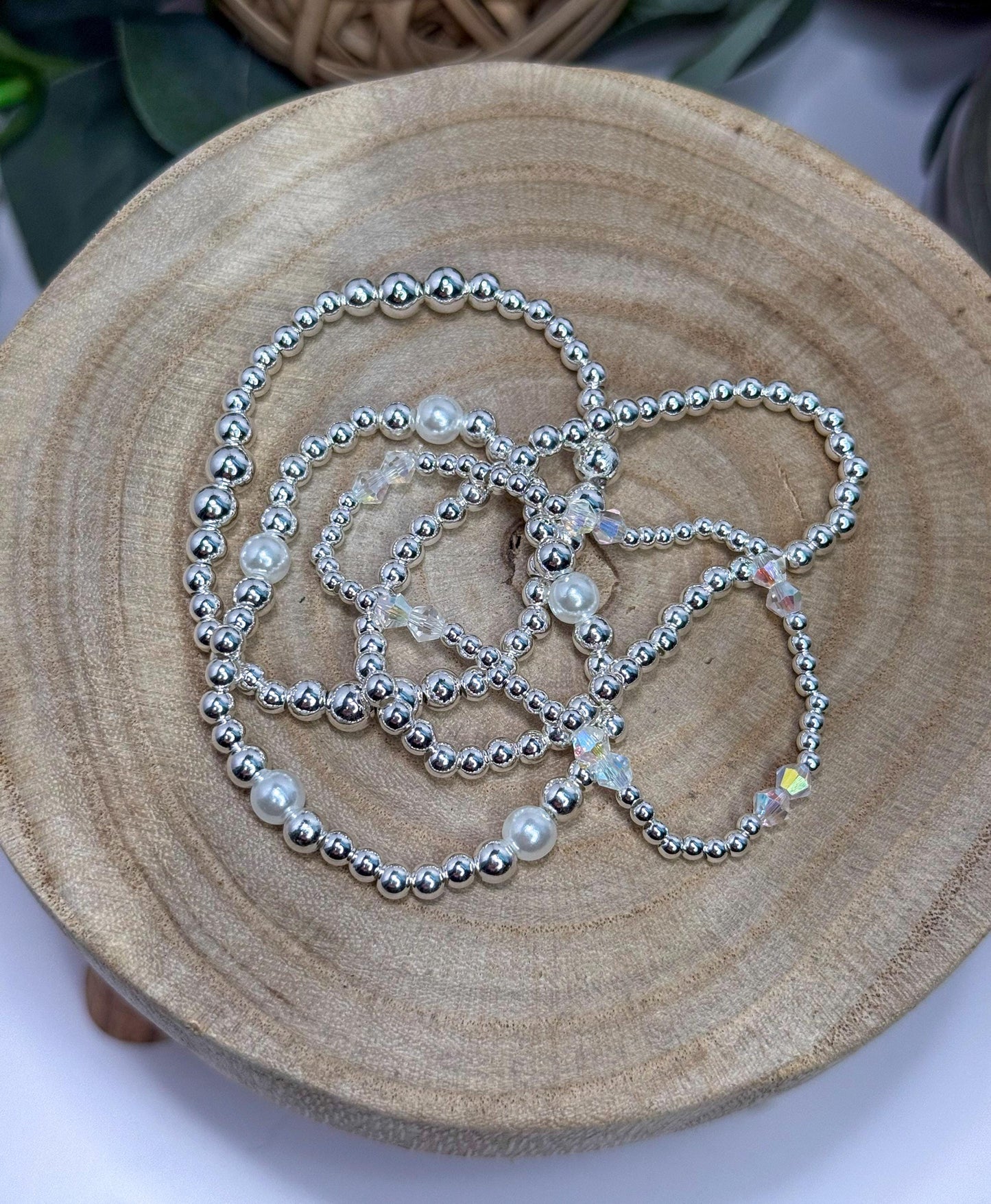 Sterling Silver (925) Filled Stacking Bracelets: Adjustable Sizes