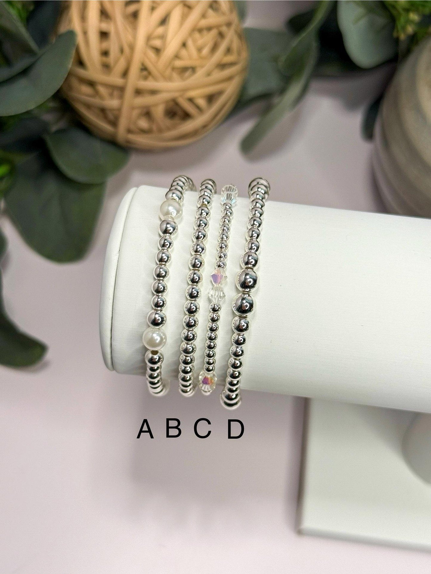 Sterling Silver (925) Filled Stacking Bracelets: Adjustable Sizes