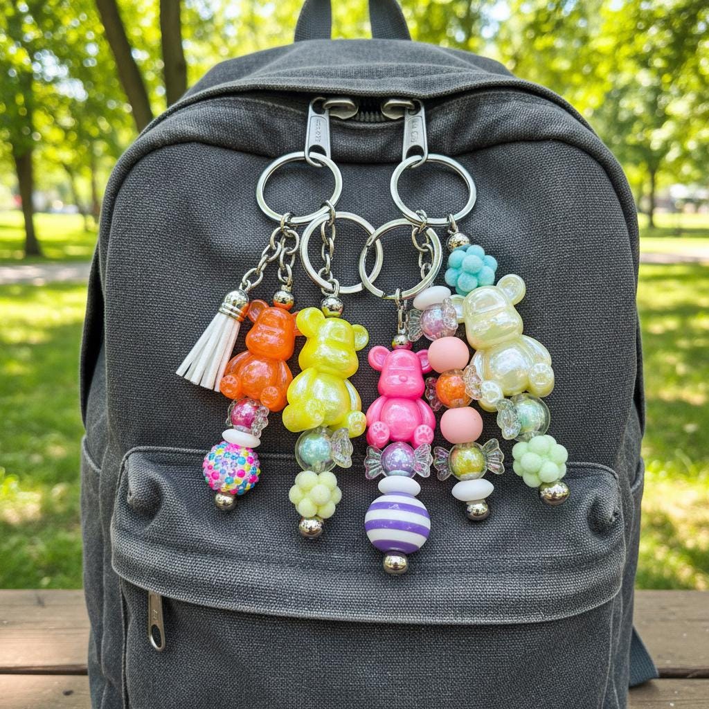 Playful Gummy Bear Keychain: A Sweet Touch for Keys!