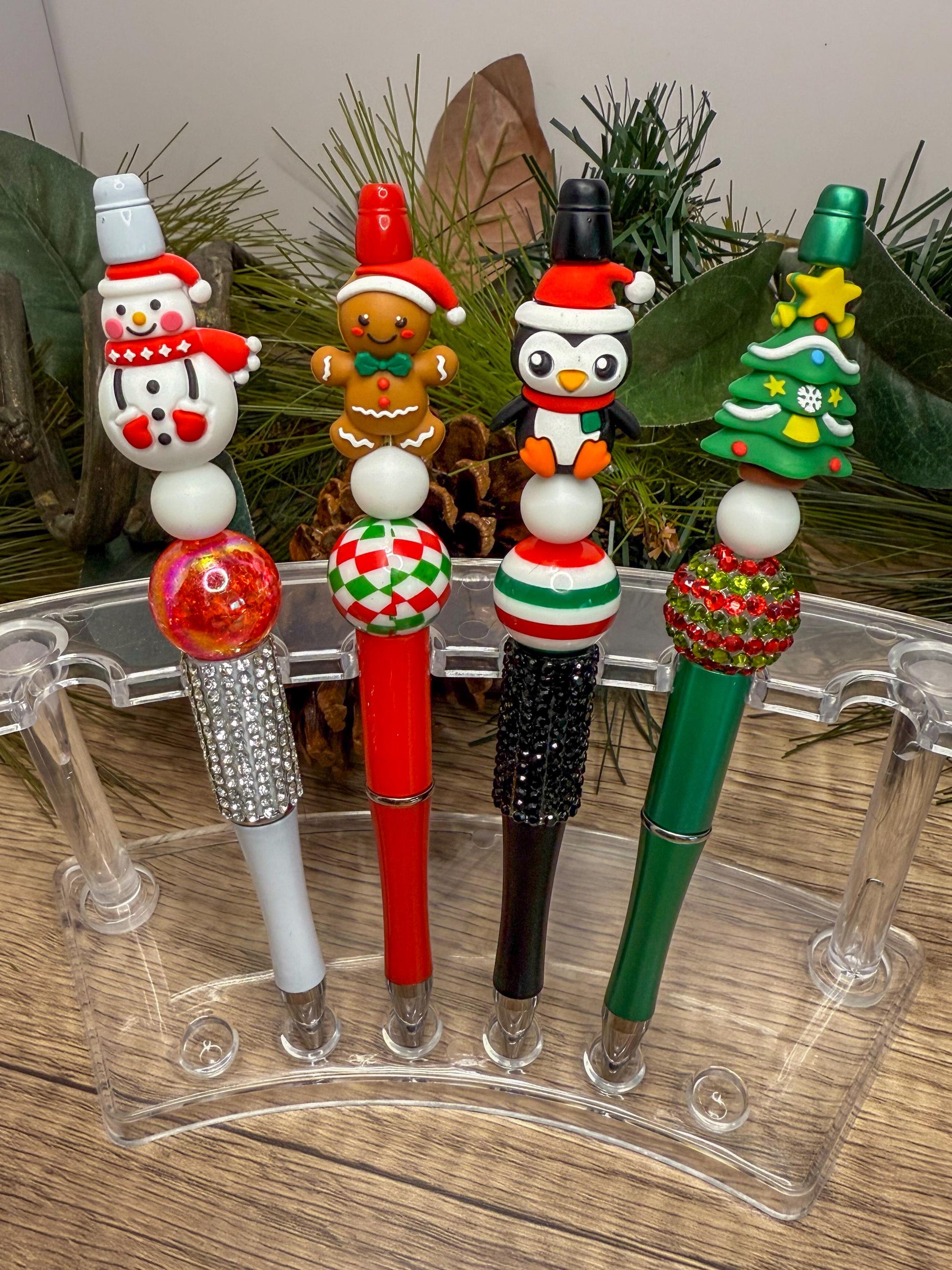 Jolly Christmas Beaded Pens: Festive Fun Characters!