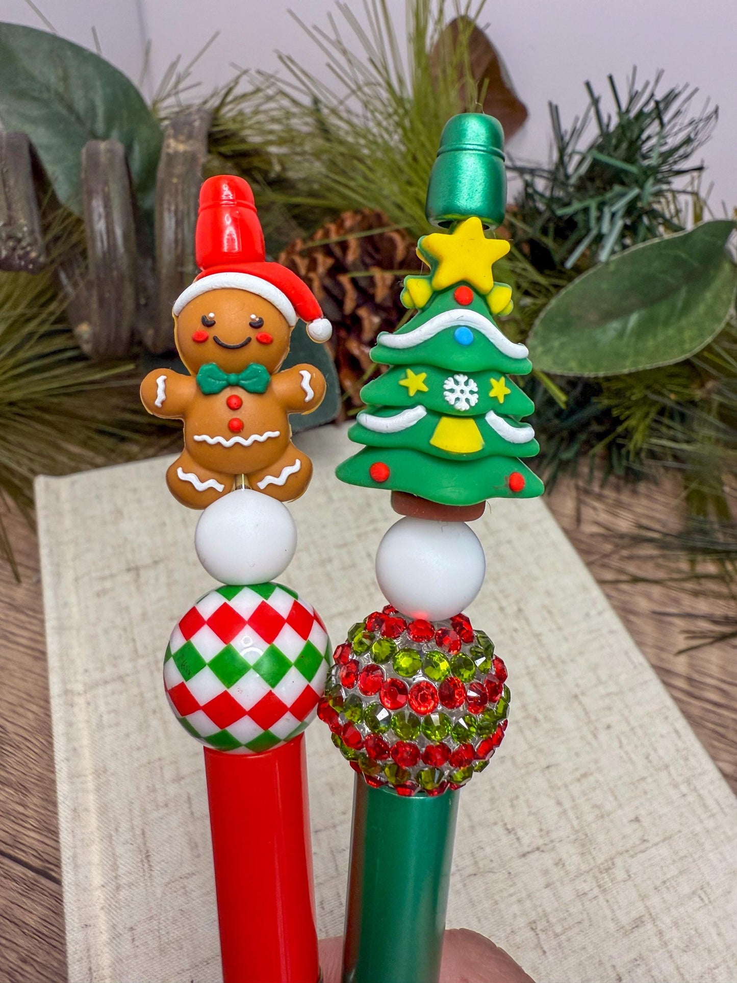 Jolly Christmas Beaded Pens: Festive Fun Characters!