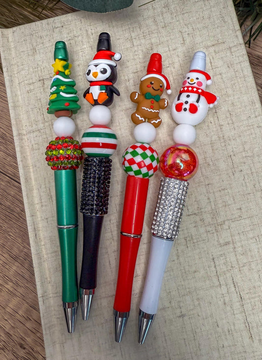 Jolly Christmas Beaded Pens: Festive Fun Characters!
