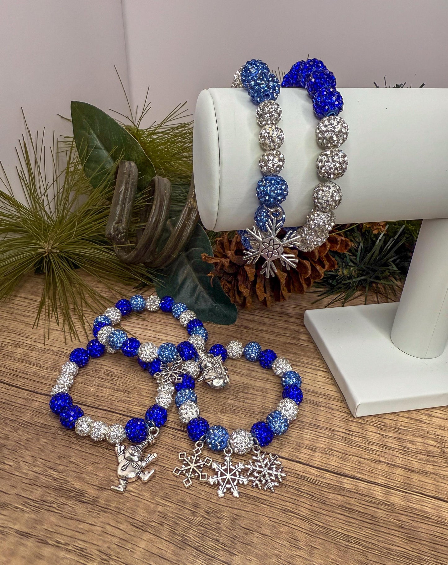 Winter Magic: Snowflake & Snowman Shamballa Bracelet