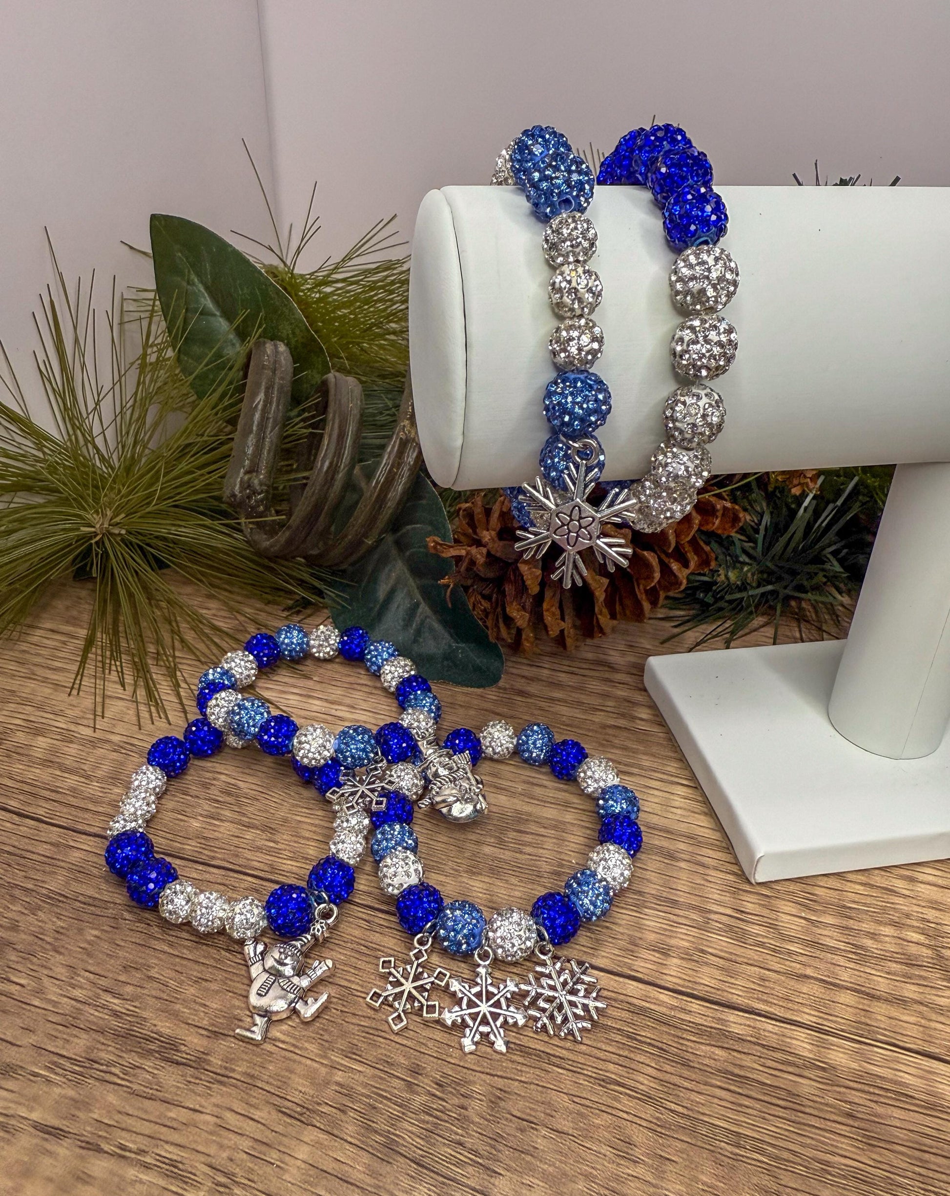 Winter Magic: Snowflake & Snowman Shamballa Bracelet