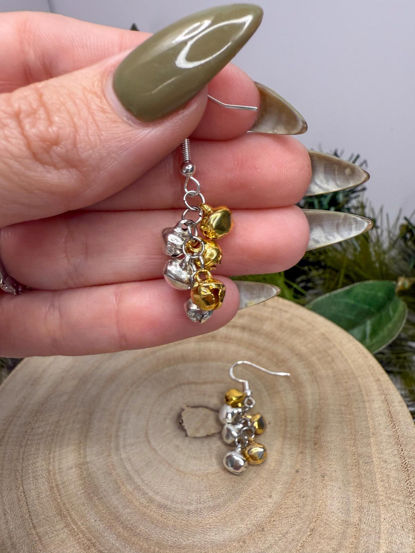 Festive Flair: Gold & Silver Jingle Bell Earrings