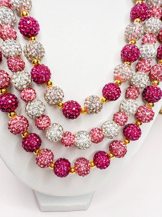 Pretty in Pink: Heart Rhinestone Necklace Collection