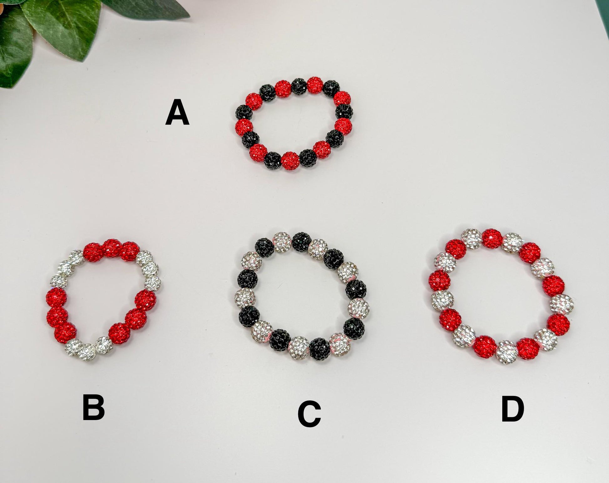 Queen of Hearts: Stylish Red, Black & Pink Beaded Bracelets - Stretchy, No Clasp Design
