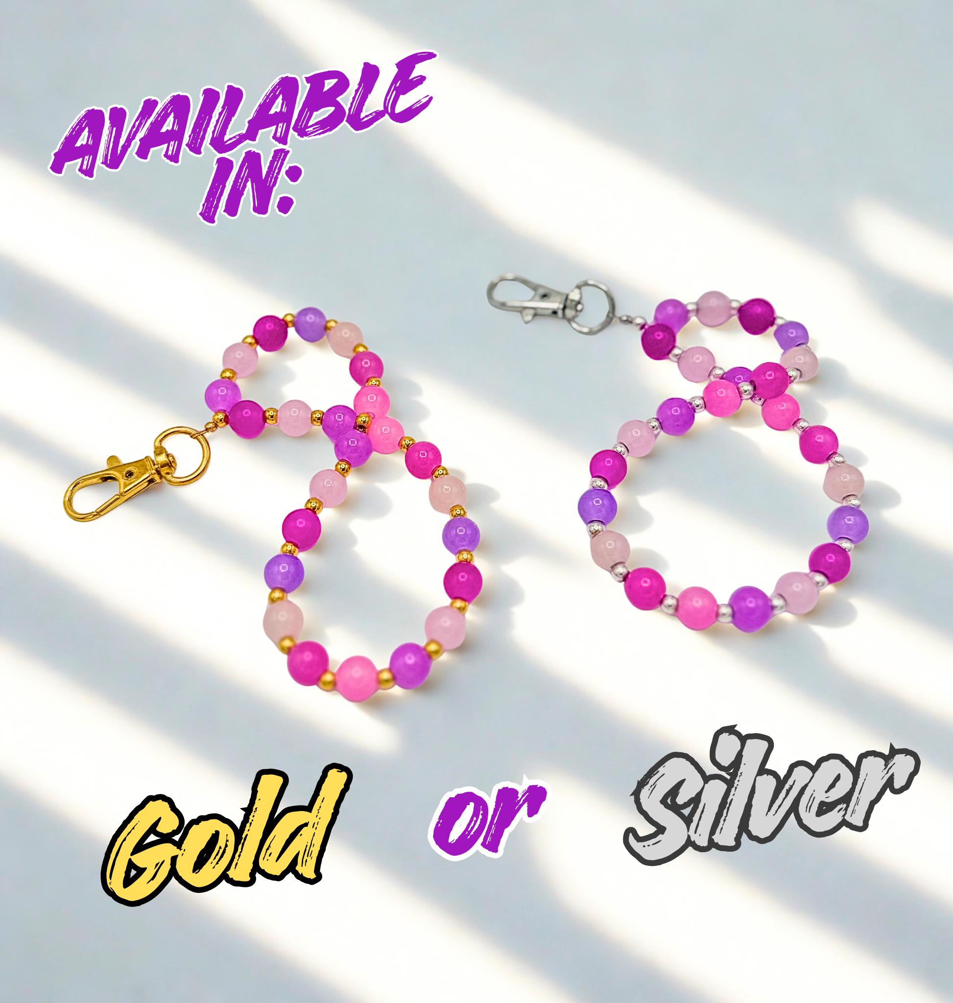 Colorful Glass Beaded Phone Straps: Fun & Functional! - Various Colors - Wristlet/Bag/Keychain