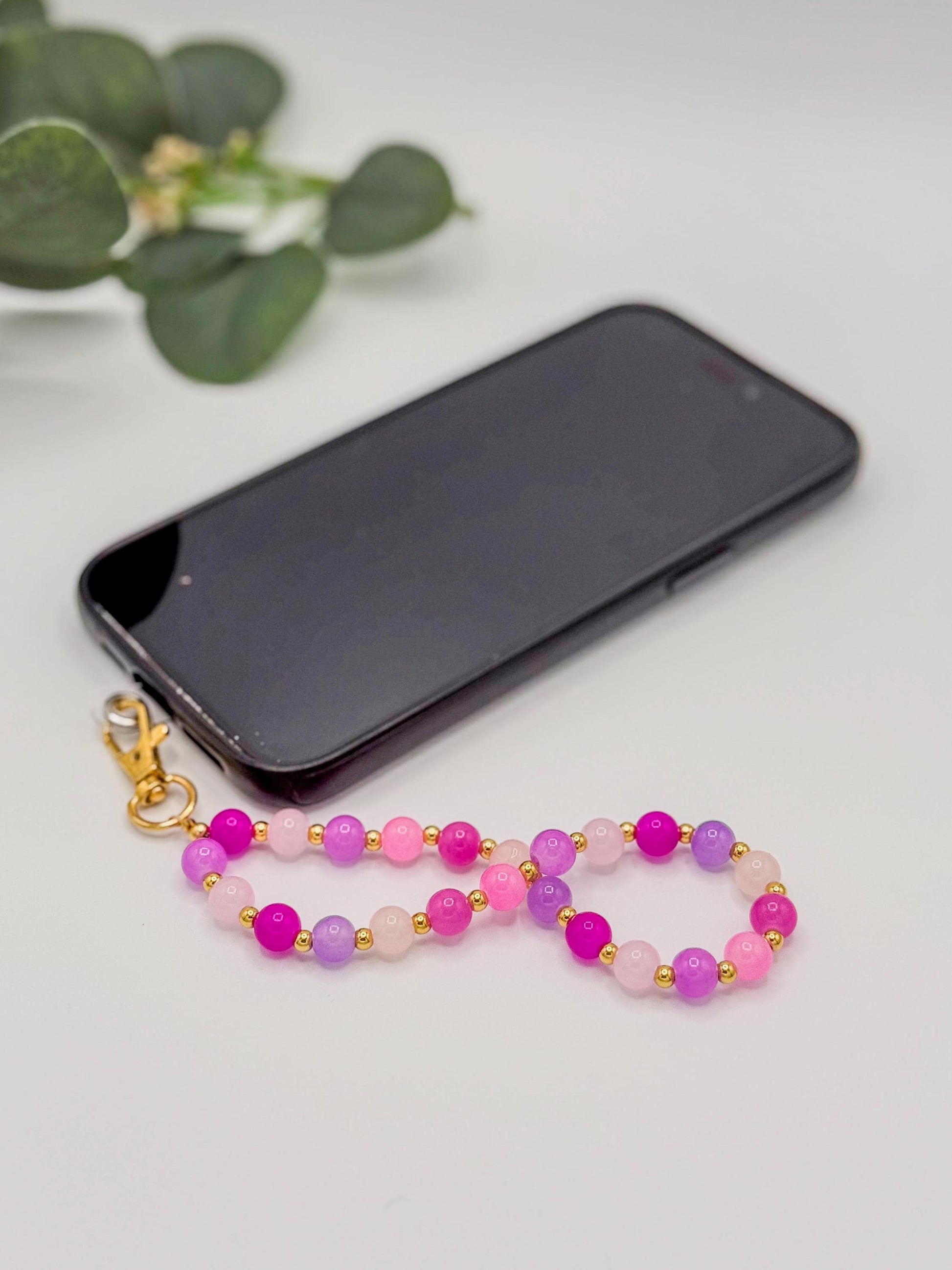 Colorful Glass Beaded Phone Straps: Fun & Functional! - Various Colors - Wristlet/Bag/Keychain
