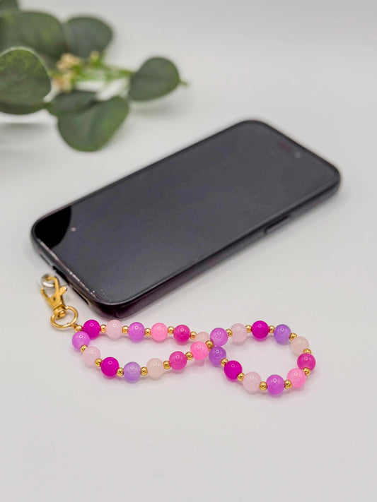 Colorful Glass Beaded Phone Straps: Fun & Functional! - Various Colors - Wristlet/Bag/Keychain
