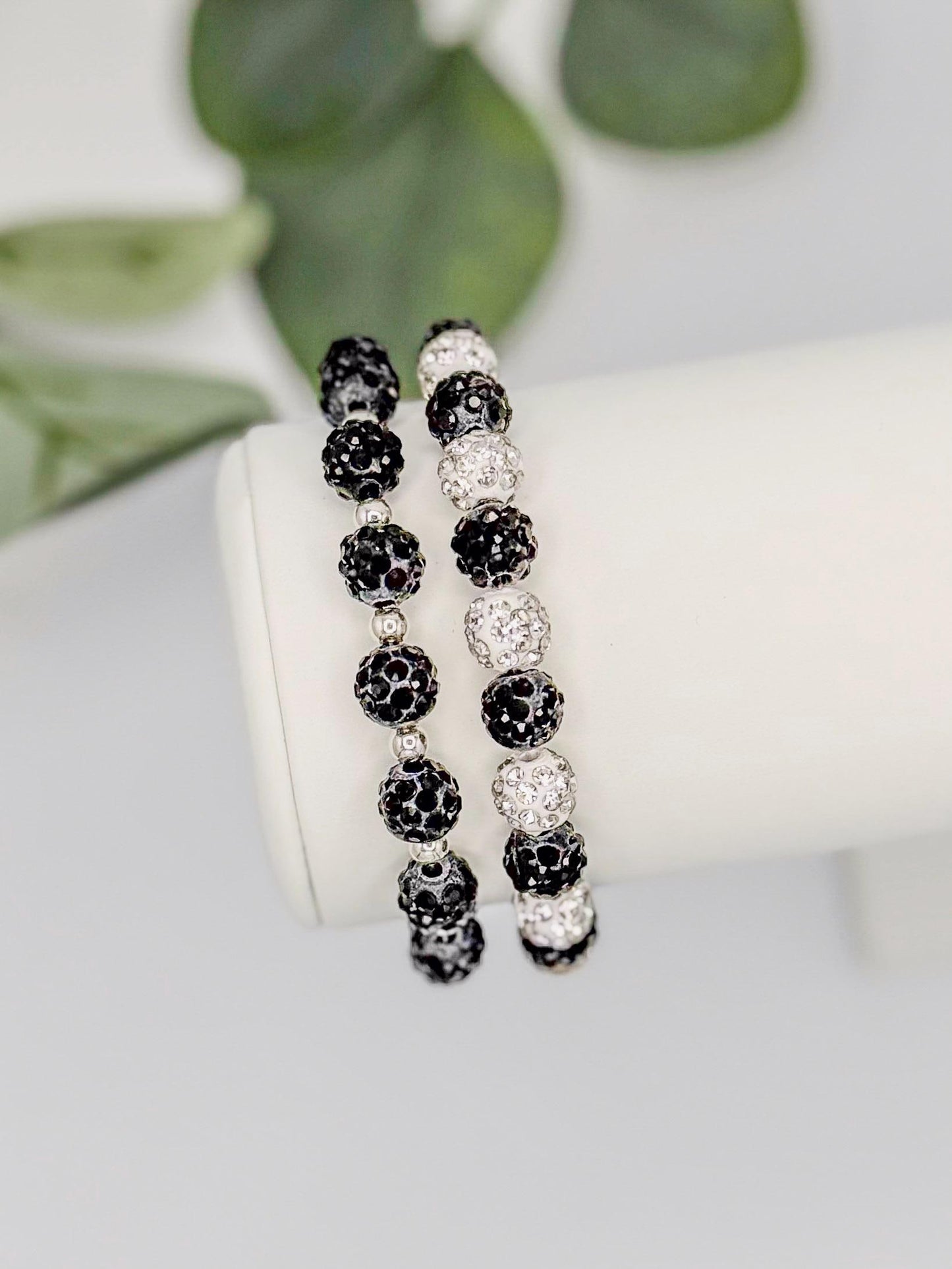 Elevate Your Look: Rhinestone Bracelets Combo - 8mm Bead Size - Various Designs - Gold & Silver Options - Stretchy, No Clasp Design