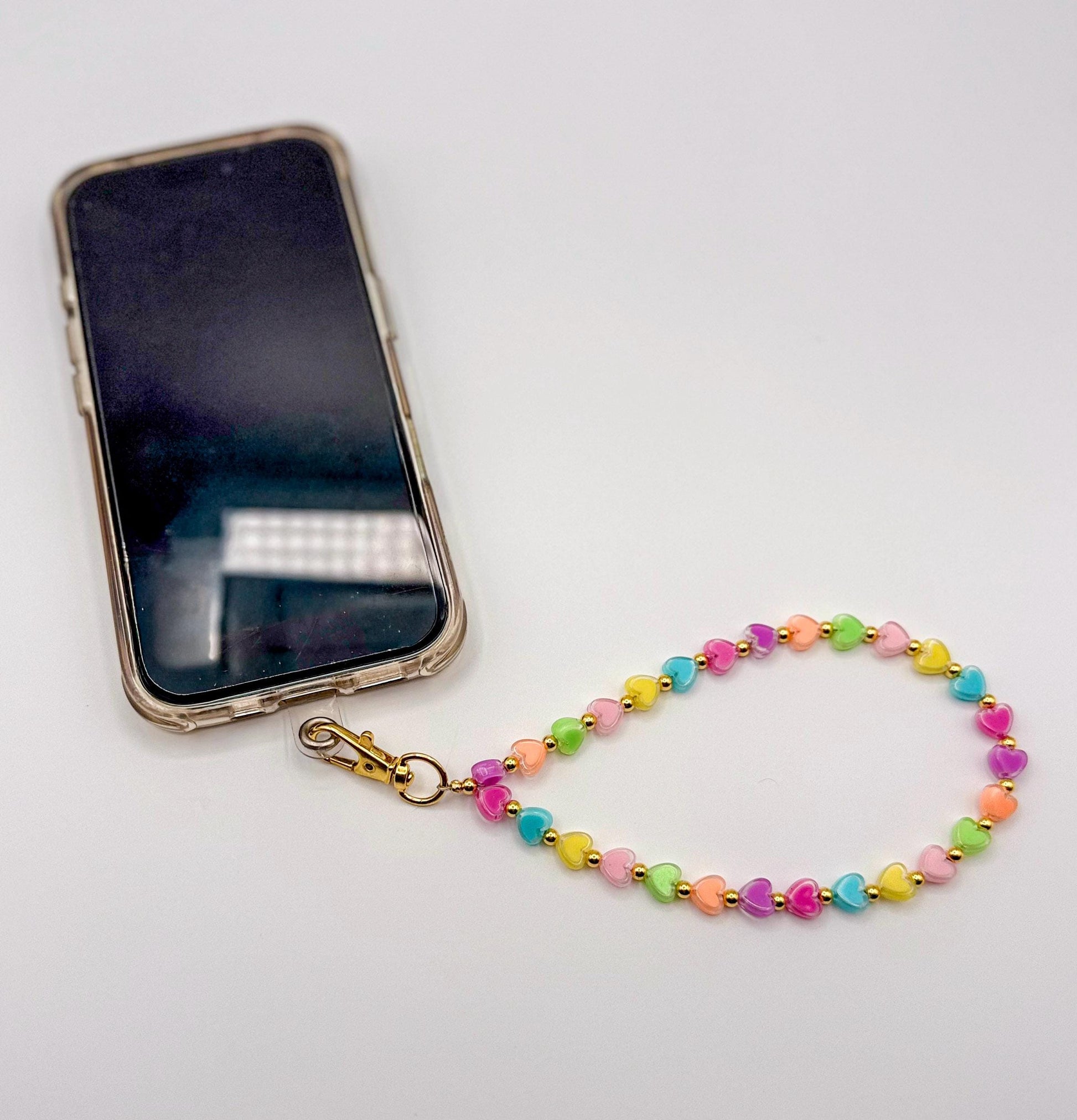 Candy Hearts: Beaded Phone Charm Wristlet