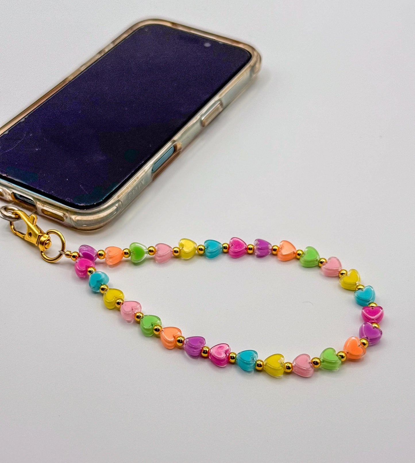 Candy Hearts: Beaded Phone Charm Wristlet