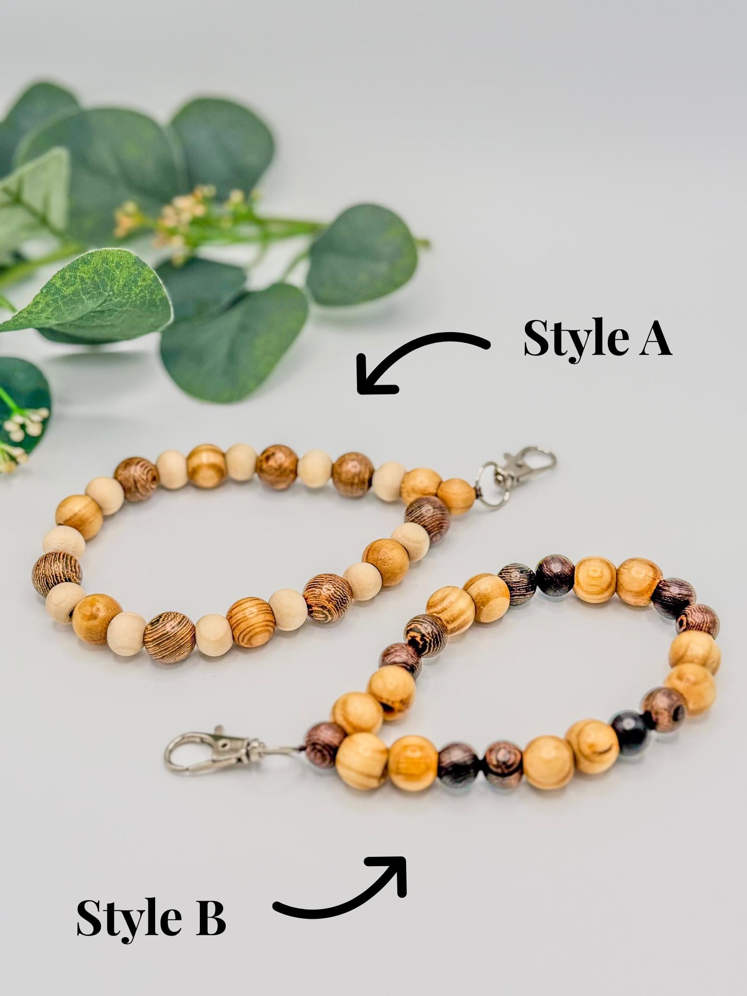 Boho Wood Bead Phone Wristlet