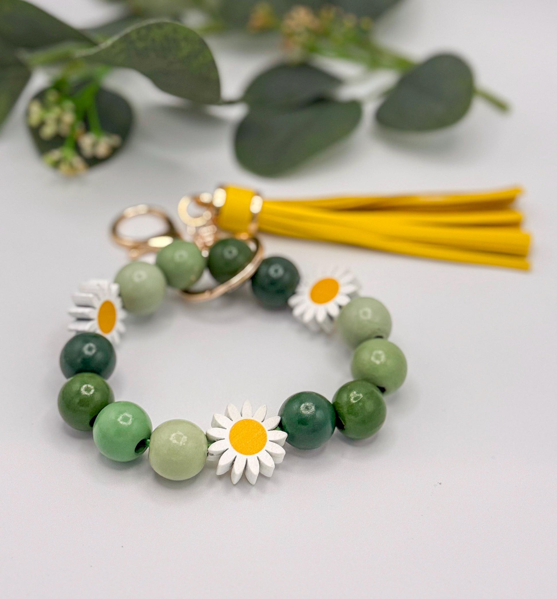 Daisy Sunflower Beaded Keychain Wristlets