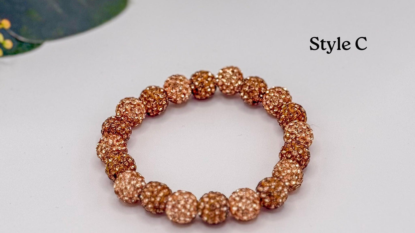 Chocolate Champagne Rhinestone Bracelet