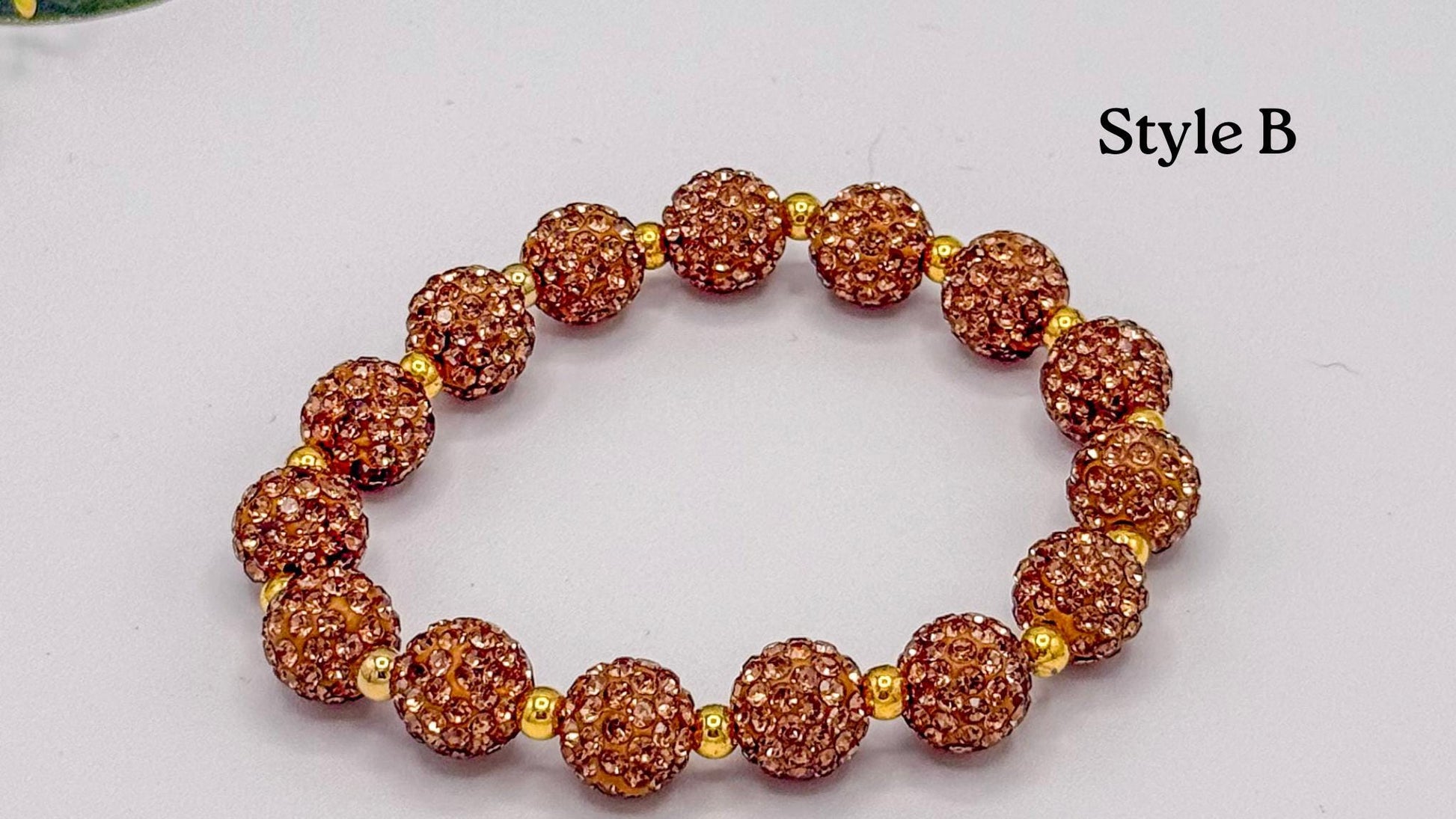 Chocolate Champagne Rhinestone Bracelet